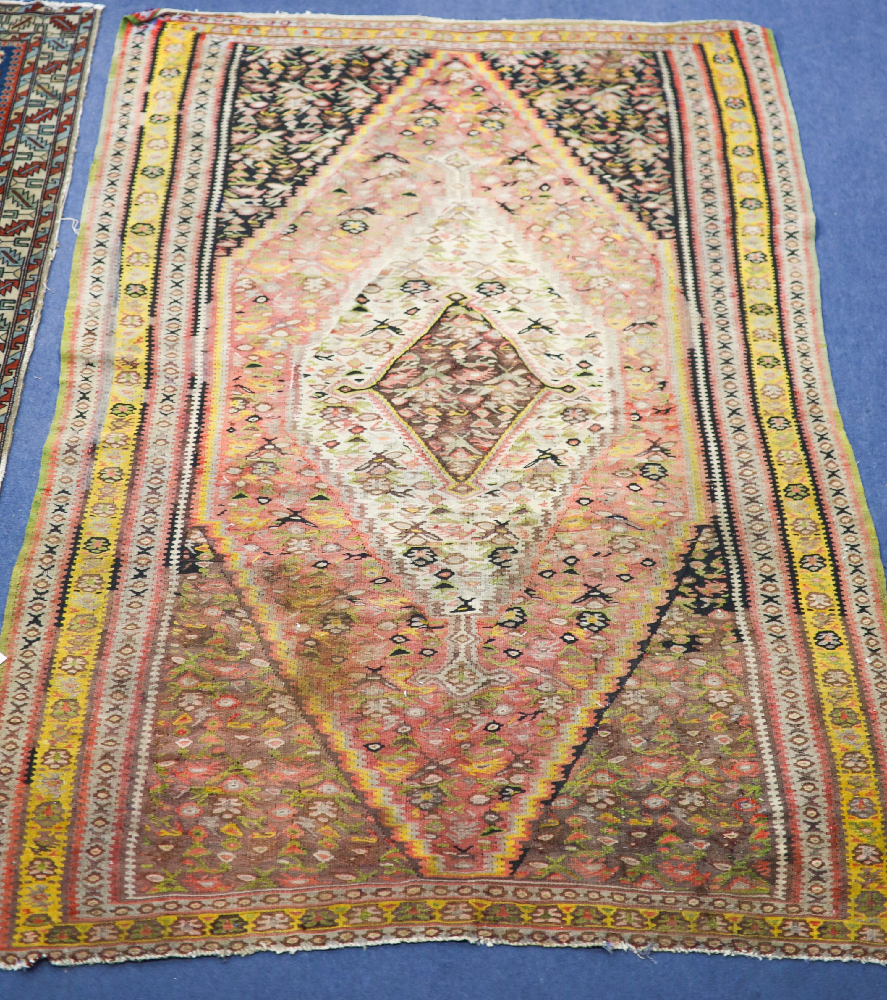 A Sennah kelim rug, 186 x 121cm.